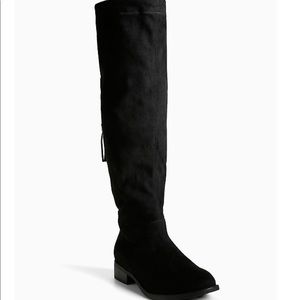 FAUX SUEDE SCRUNCH KNEE BOOTS (WIDE WIDTH & CALF)